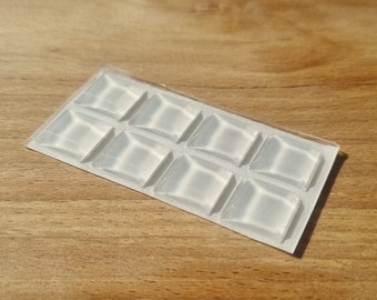 Clear Rubber Square Pads 12x3mm - Self Adhesive, Anti Slip Soft, Door Stops Available in Multiple Quantities