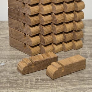 Oak Glass Display Stands | Bullnose Chunkies - Available in multiple quantities