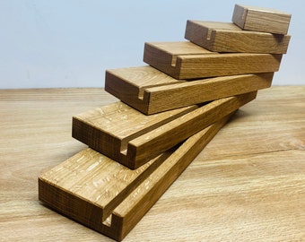 Oak Glass Display Stands - Available in Multiple Sizes & Lengths 5-30cm