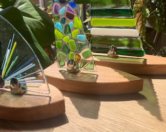 Oak Glass Display Stands | Sail Boat Bases - Available in Multiple Lengths 10-30cm