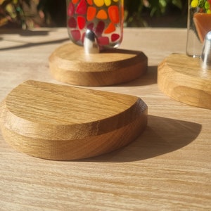 Oak Glass Display Stands | Semicircle Clamp Stands  - Premium Clamp Stand with multiple clamp options