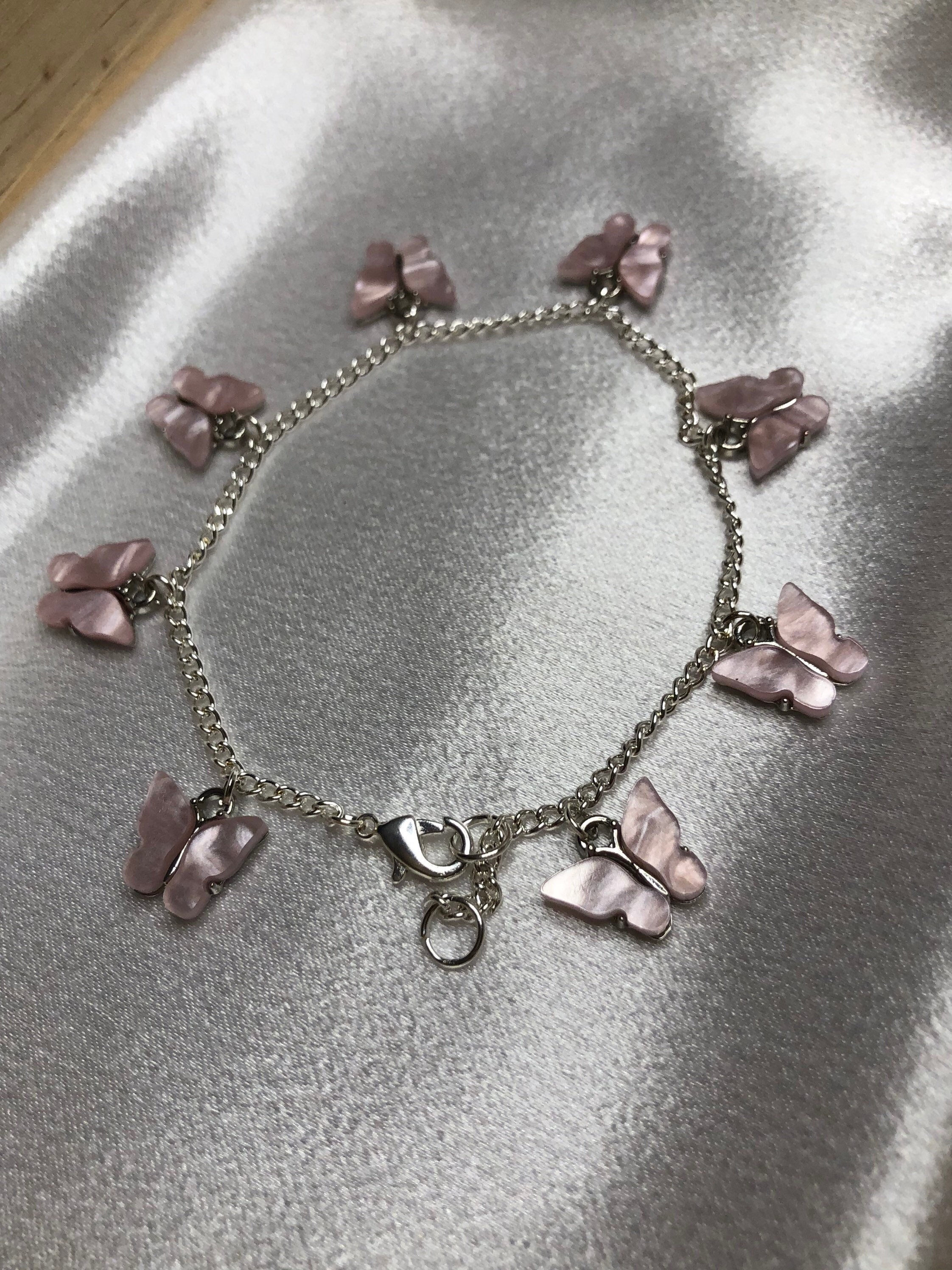 butterfly silver anklet