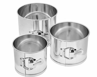 Tall Easter Cake stainless steel (food grade) Springform Pan Cooking Baking Mold SET OF 3 in a BOX