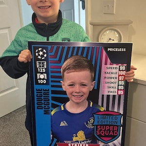 Personalised FOOTBALL Card Gift for Adults and Kids / Ronaldo / messi / Birthday Gift