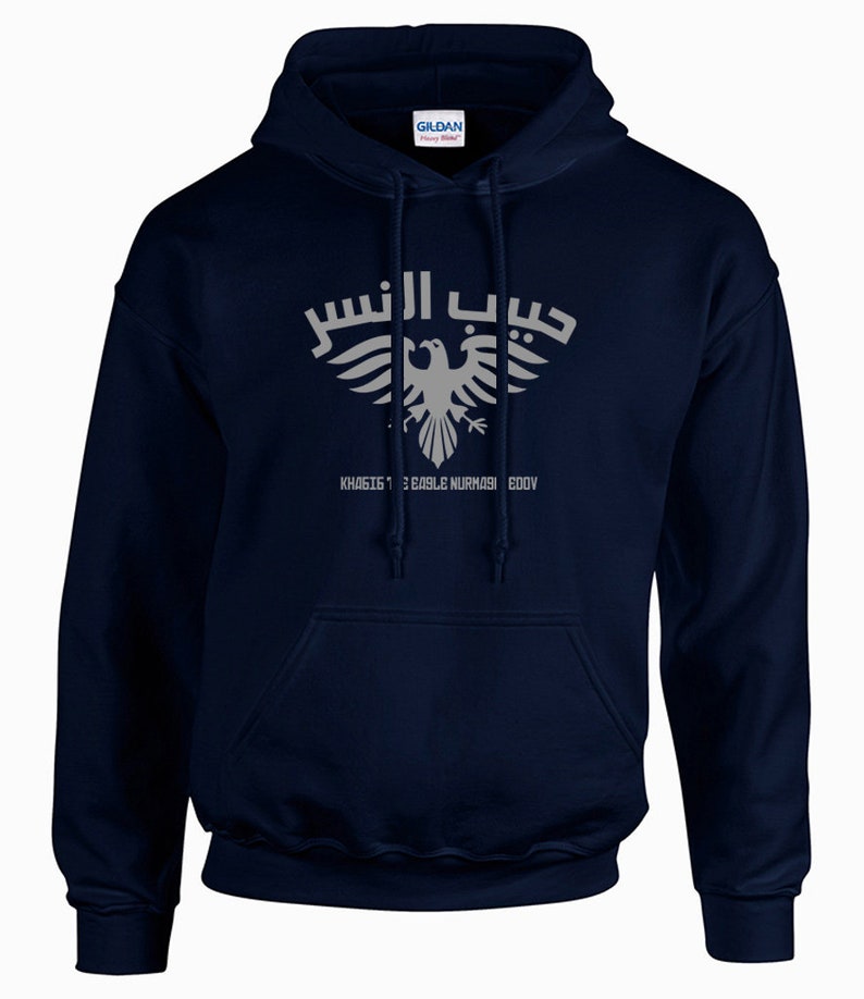 Khabib Nurmagomedov The Eagle Unisex Adult Hooded Sweatshirt Sweater Hoodie MMA Gift Blue - The Eagle G