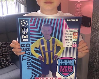 Personalised FOOTBALL Card Gift for Adults and Kids / Ronaldo / messi / Birthday Gift