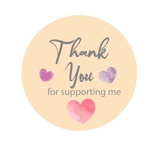 Thank You Stickers Thank You For Supporting My Small Business For Your Order Labels Hand Made Round Pink Black Gold Beige Professional 25mm