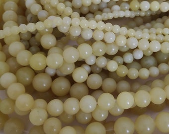 10pcs or 49pcs Dyed Jade Mountain Jade Loose Beads Colored Jade Malaysia Jade 8mm Dark Yellow Jade Round Beads for Bracelet Making