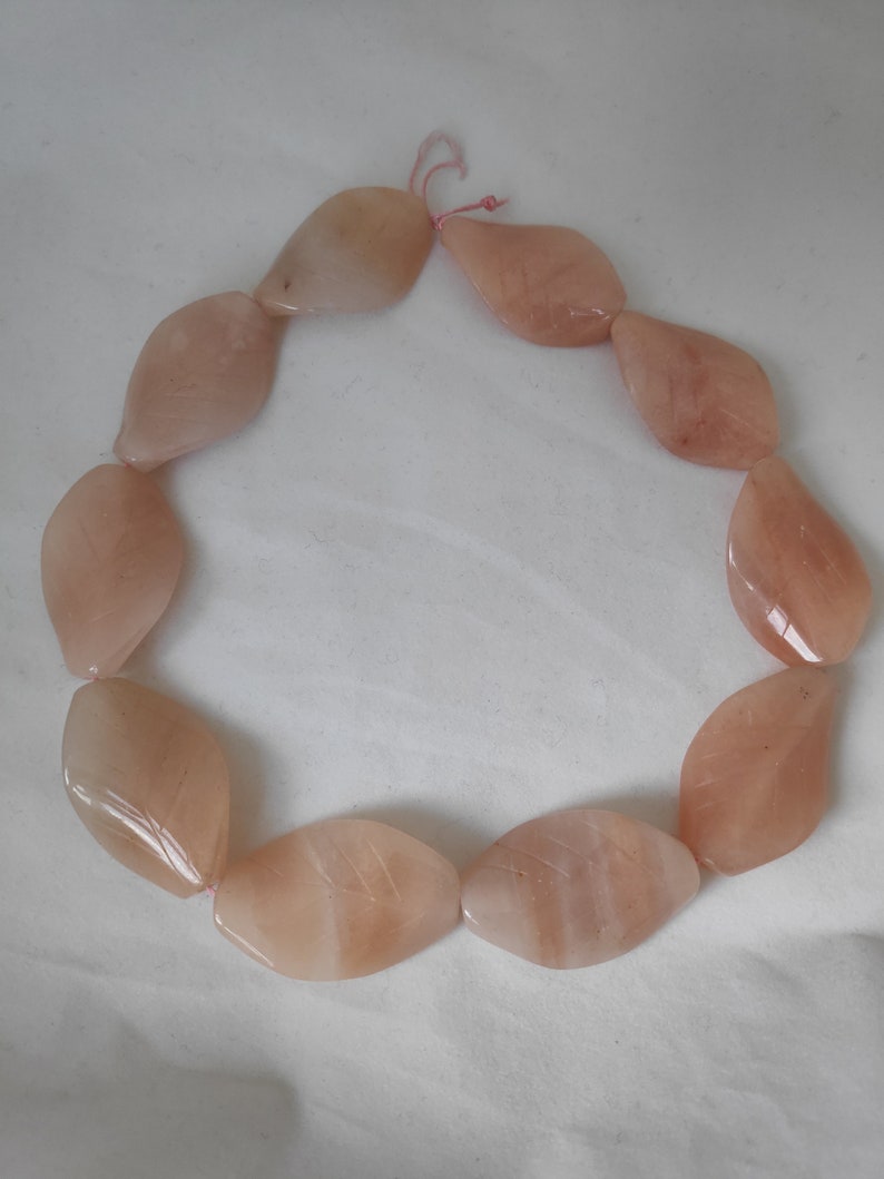 40x25mm, 16 Natural Aventurine Beads Large Pink Peach Aventurine Caved Beads