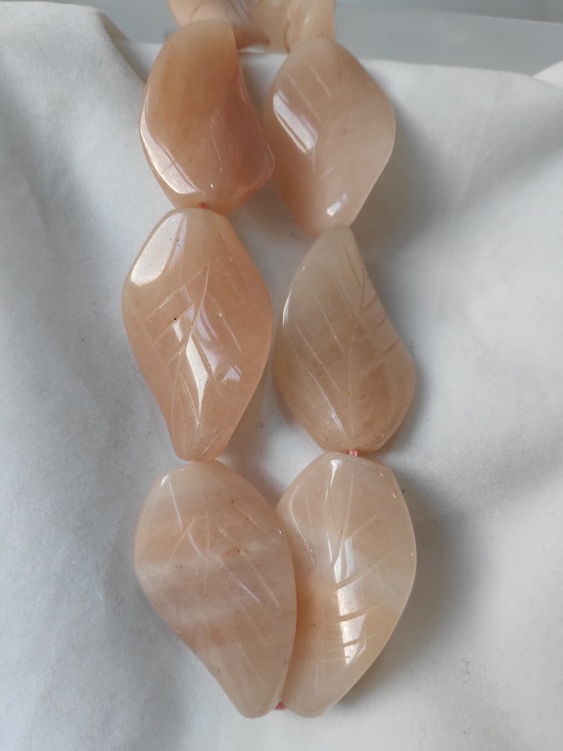40x25mm, 16 Natural Aventurine Beads Large Pink Peach Aventurine Caved Beads