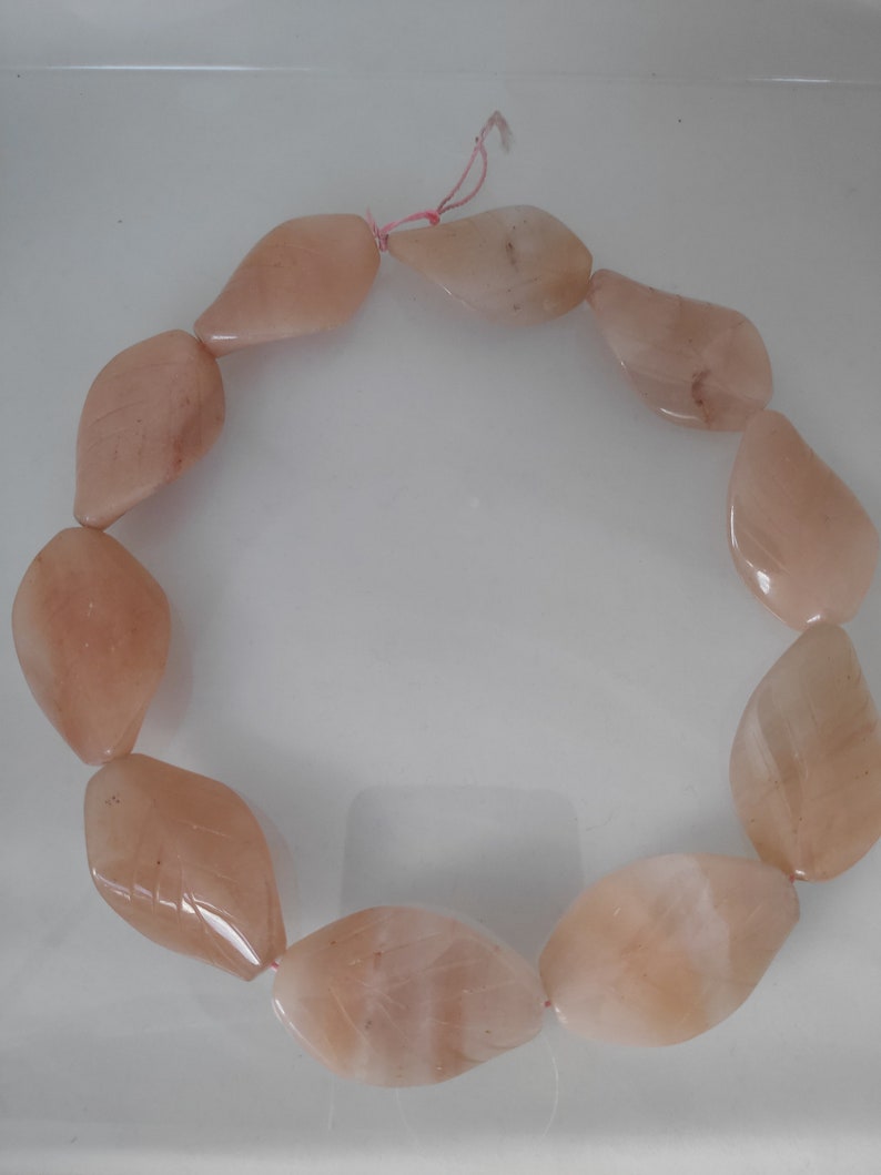 40x25mm, 16 Natural Aventurine Beads Large Pink Peach Aventurine Caved Beads