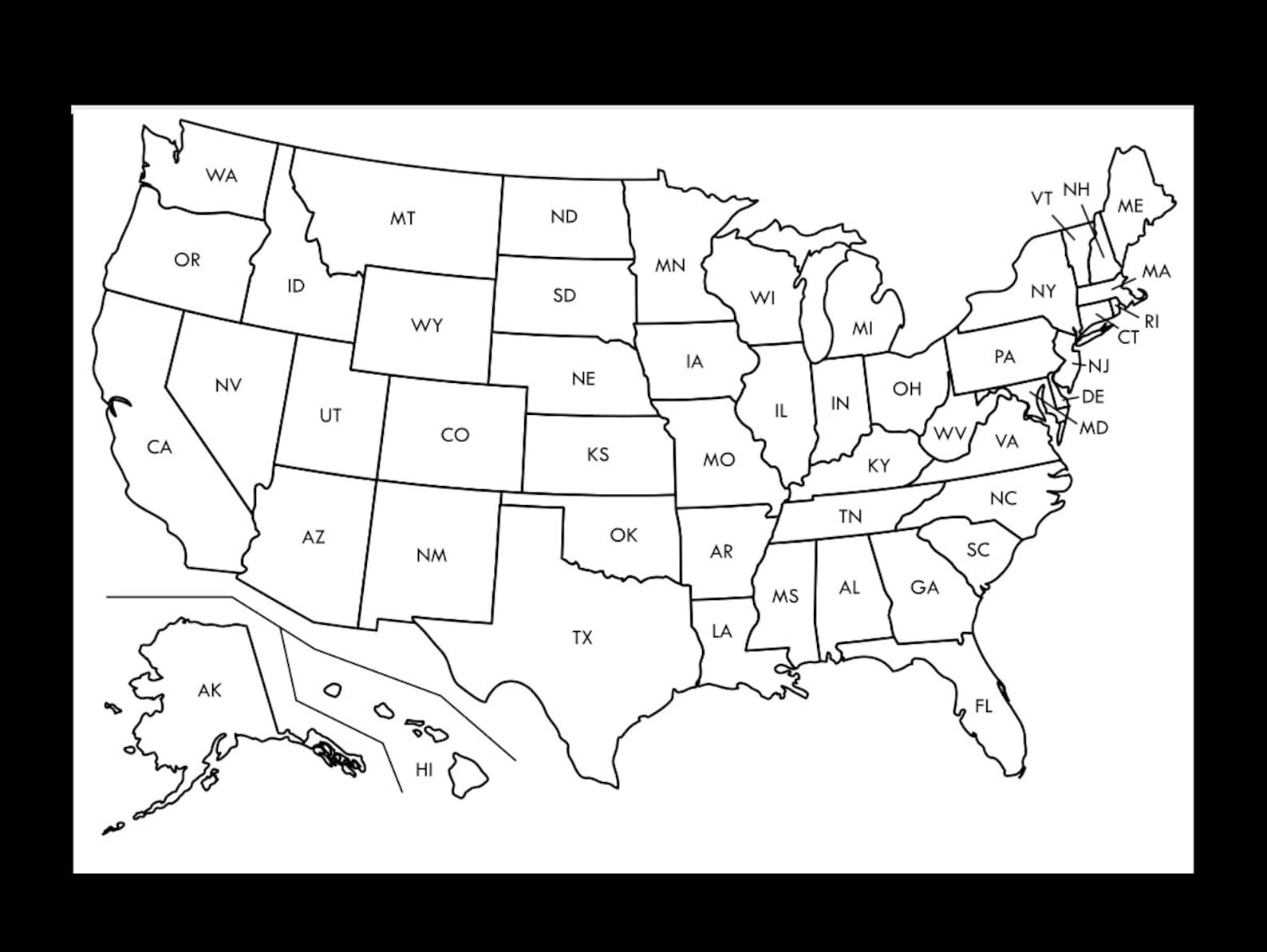 United States Sales Map / Printable Sales Map / PDF/ Business Sales Map
