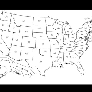 USA Verkaufskarte / Druckbare Verkaufskarte / PDF / Business Verkaufskarte / Color In Map