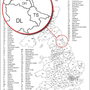 UK Postleitzahlen Verkaufskarte / Business Sales Map / Color In Map / Printable Sales Map / PDF