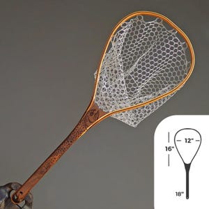 16”x12” Fat Jake Natural Brook Trout Engraved Landing Net - Made in the USA (FJNABK0000)