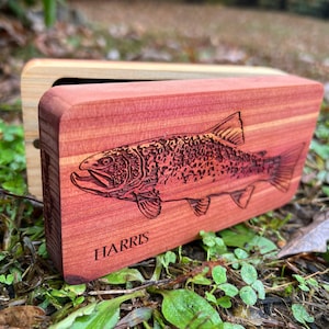 12"x8” Little Dipper Natural Brown Trout Engraved Landing Net Gift Set - Made in the USA (LDNABNGS00)