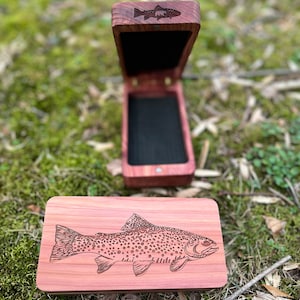 12"x8” Little Dipper Natural Brook Trout Engraved Landing Net Gift Set - Made in the USA (LDNABKGS00)