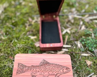 12&quot;x8” Little Dipper Natural Brook Trout Engraved Landing Net Gift Set - Made in the USA (LDNABKGS00)