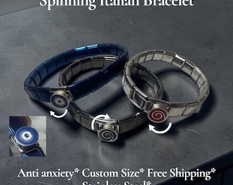 Spin Italian fidget bracelet Jewelry anti Anxiety stress relief ADHD stainless stim focus Bordom Father’s Day boyfriend gift stainless steel
