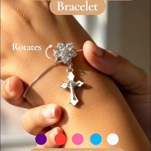Pulsera pequeña con forma de cruz religiosa para aliviar el estrés, ajustable, para TDAH, autismo, ansiedad, morderse las uñas, estimulación sensorial, regalo divertido para niña, hija, Jesús