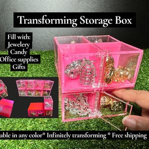 Personalized Infinity Cube Jewelry Box Fidget Toy Photo Cube desk toy men boys girls daughter stress stim container for him her anxiety adhd