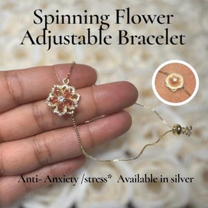 Sierlijke bloem Fidget armband Stress Relief Angst ADHD autisme fijne sieraden fidget ontspannen aanpassen formaat wijzigen minimalistisch kind volwassen cadeau