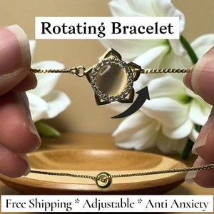 Lugnande kattögonarmband med månstensfärgad fidget-armband stresslindring barn vuxen ADHD-fokus sensorisk ångest minimalistisk hennes dotter nagelbitande hudpetare