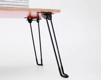 4PCS Foldable Table legs, furniture legs, Black Cabinet legs, IKEA legs, Metal Legs Feet, Modern straight leg, Outdoor Camping Folding Legs