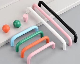 Boutons d'armoire minimalisme Poignées de tiroir colorées Poignée IKEA, boutons de tiroir pour enfants, poignées d'armoire de cuisine poignées de commode