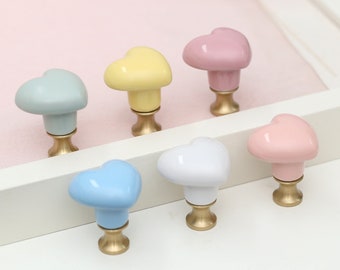 Colorful Heart Cabinet Handles knobs, kids bedroom Knobs heart drawer handle Knobs and Pulls, Wardrobe handle knob, furniture Hardware