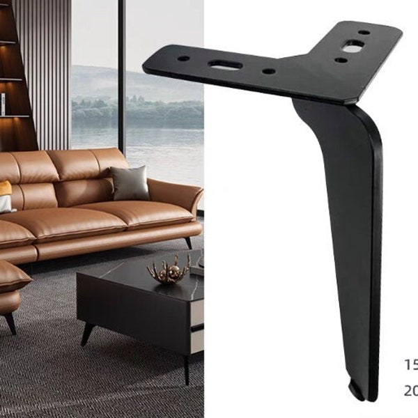 4x Modern black Furniture legs, Cabinet legs, sofa legs, Metal Legs Feet, Modern bed legs, minimalist sofa foot, credenza foot, table legs
