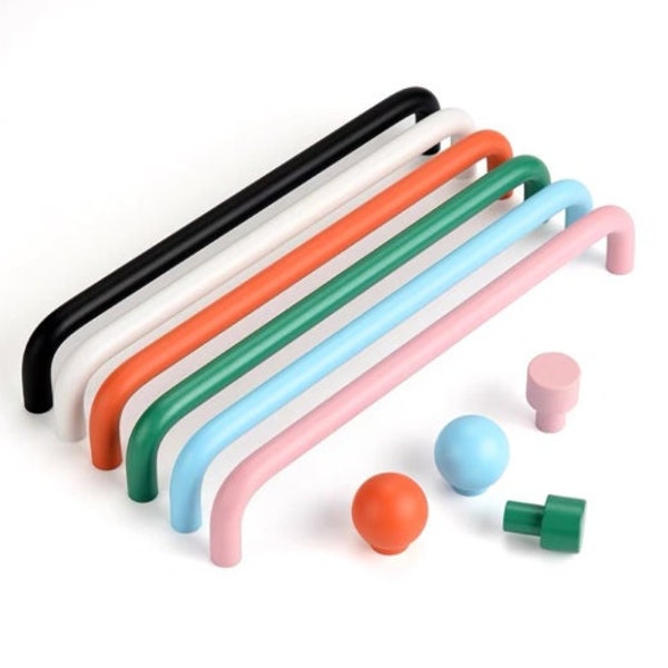 Multi-coloured drawer pulls, Kids drawer knobs Pulls,Slim Cabinet Knobs Handle Pull, IKEA handle pull, Kitchen Pulls Handles,dresser Handles