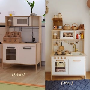 Boutons de poignées en bois IKEA Play Kitchen Duktig, amélioration de la cuisine play, boutons de poignée de placard à tiroirs, poignées duktig Ikea, accessoires ikea