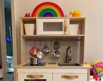 IKEA Spielküche Duktig Ledergriffe, Spielküche Verbesserung, Ikea Küche Verschönerung, Ofengriff, Kinderküche, Kinderküche