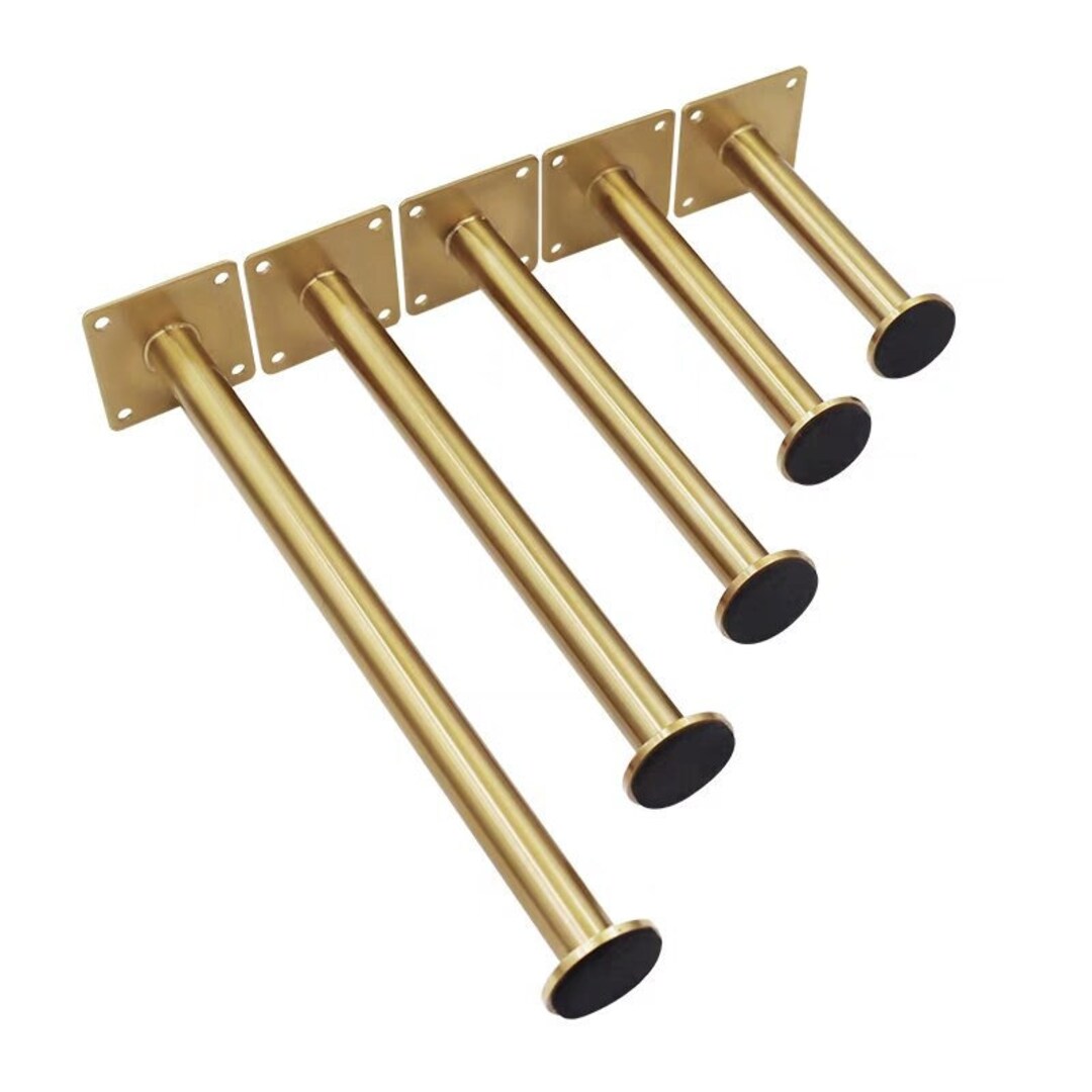 Set of 4 Gold Legs, Metal Furniture Legs, Ikea Sofa Leg, Brass