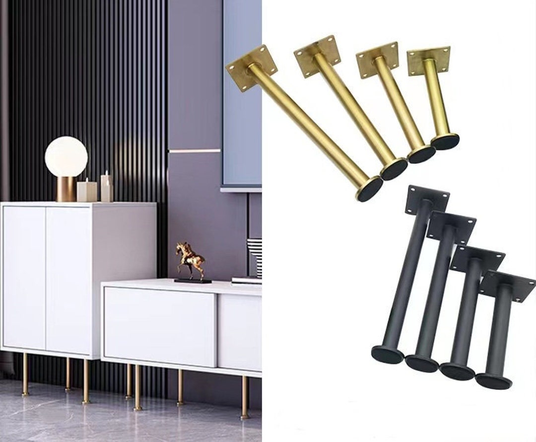 Set of 4 Legs, Metal Furniture Legs, Ikea Sofa Leg, Brass Legs