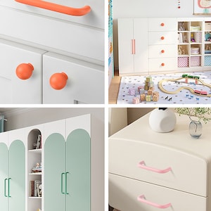 Poignées colorées, poignée de bouton d'armoire mince, poignée IKEA, poignées de bouton de tiroir pour enfants, poignées de cuisine, poignées de commode image 8