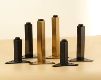 4X cabinet foot, gold DIY furniture legs, sofa legs, IKEA legs, Legs Feet, Modern straight brass leg credenza foot,support foot Bedside Foot