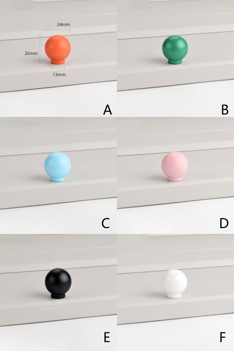Boutons d'armoire minimalisme Poignées de tiroir colorées Poignée IKEA, boutons de tiroir pour enfants, poignées d'armoire de cuisine poignées de commode image 3