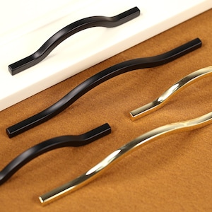 Curved Subtle Arch Handle Pull, Modern drawer pull, Gold Handle Knobs, Wardrobe Cabinet Pull Handle Knobs, Furniture Handles Knob Pull
