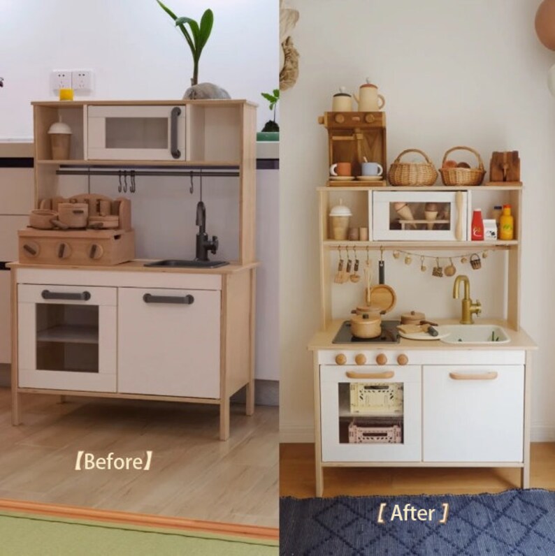 Ikea play kitchen duktig wood handles play kitchen Etsy
