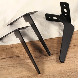 4x Matte black Furniture legs, Cabinet legs, sofa legs, Metal Legs Feet, Modern bed legs, minimalist sofa foot, credenza foot, table legs