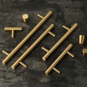 Minimalist Solid Brass Drawer pulls Gold Dresser Knobs Handles Cabinet Pulls Knobs Ikea handle pull Wardrobe handle pull Furniture hardware