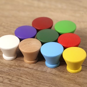 Colorful solid wood Cabinet Knobs, Dresser Knobs Drawer Pulls Knob Handles Kids Childrens Drawer Knobs Blue Red handles Furniture Hardware