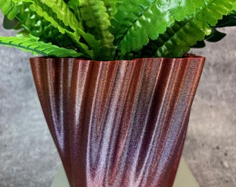 Medium Flowerpot for Plants of all kinds (Red/Gold/Purple Starlight color) - 6" Diameter by 5.25" Tall