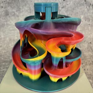 Marble Run - Marble Machine - Marble Maze (Assorted Multi-color) - (5.5" Diameter x 5" Tall) Colorful Fun Entertaining, Made in USA