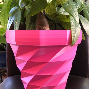 Colorful Planter-Extra Large Flower Pot with Saucer for Plants of all kinds ( Pink color ) - 9.75&quot; Diameter by 8&quot; Tall; USA Store