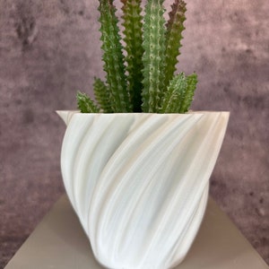 Unik kruka - Liten blomkruka för växter av alla slag (vit färg) - 10 cm diameter och 8,5 cm hög Färgglad kruka Modern kruka; USA-butik