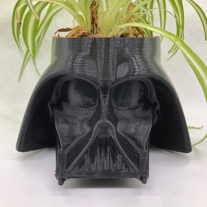 Medium Darth Vader Pot (Black) for Succulents, Cactus or any Plant - 6" wide and 4" tall; USA Store