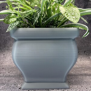 Vaso quadrato - Grande vaso per piante di ogni tipo (colore grigio opaco) - 20 cm di lato per 20 cm di altezza; Negozio USA